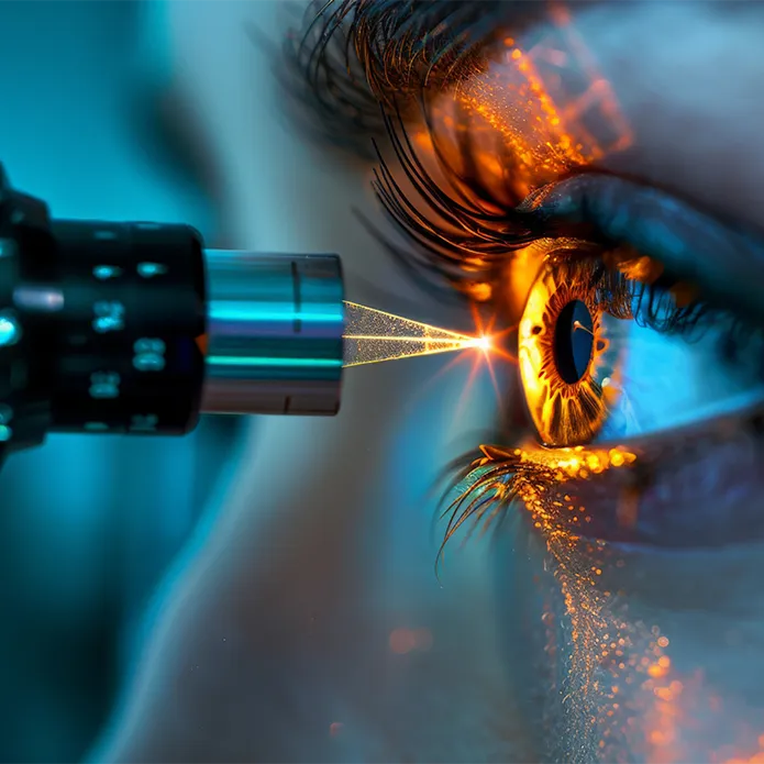 prk eye procedure close up of laser and eye